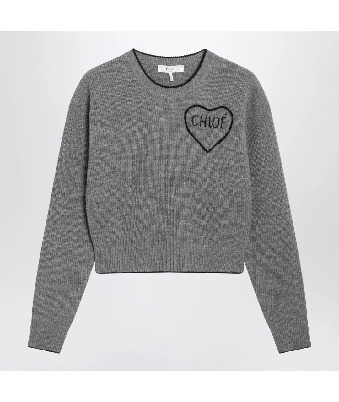 CHLOE Серый шерстяной джемпер / свитер, фото 3