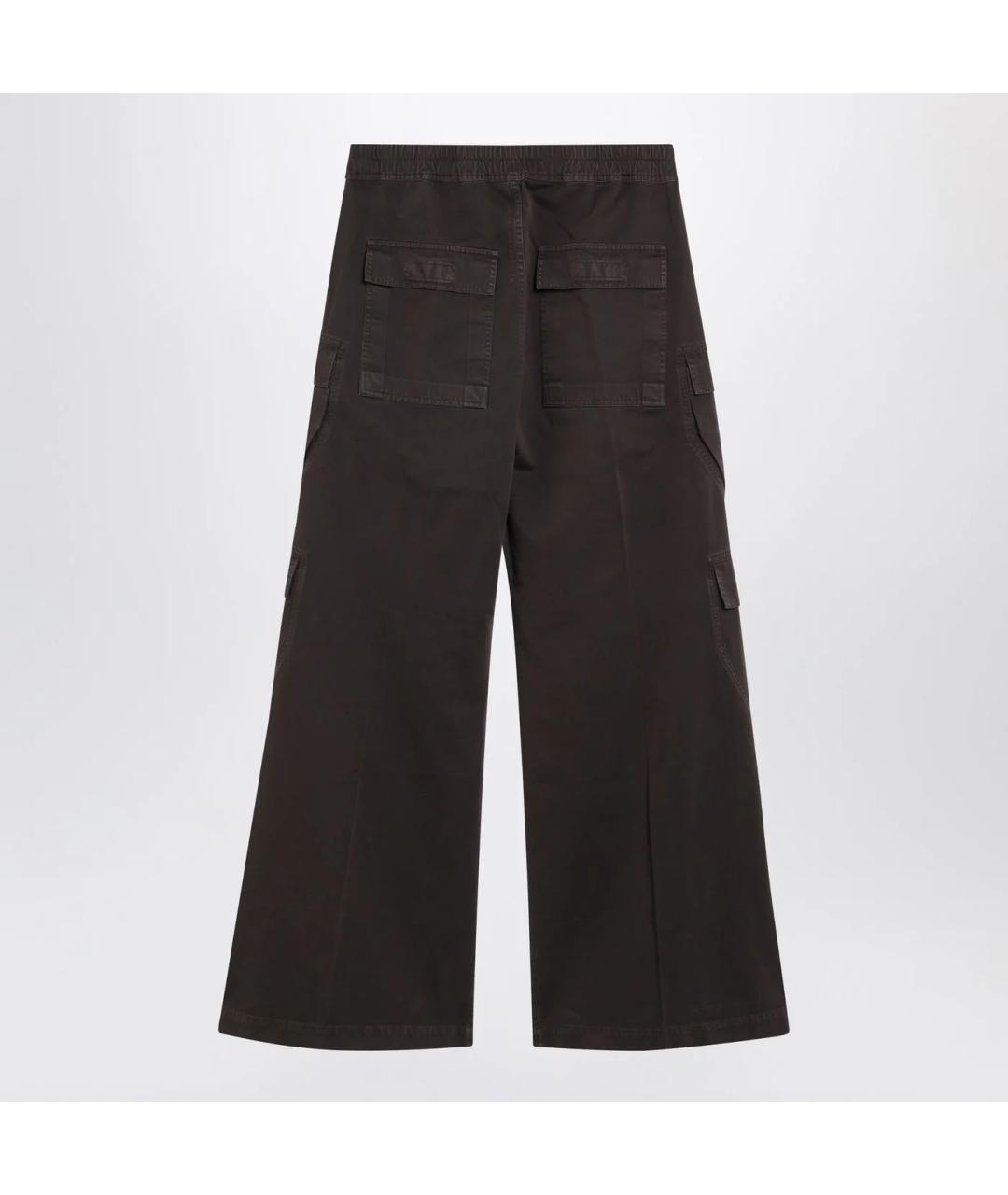 RICK OWENS DRKSHDW Коричневые хлопковые повседневные брюки, фото 2