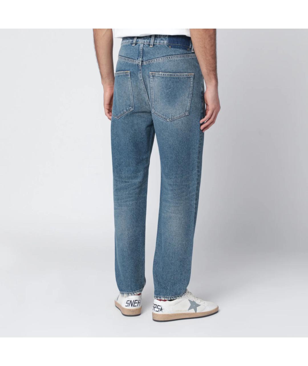 GOLDEN GOOSE DELUXE BRAND Синие хлопковые прямые джинсы, фото 2