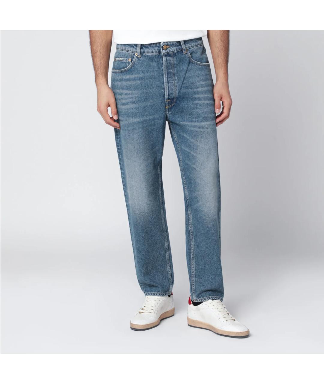 GOLDEN GOOSE DELUXE BRAND Синие хлопковые прямые джинсы, фото 3