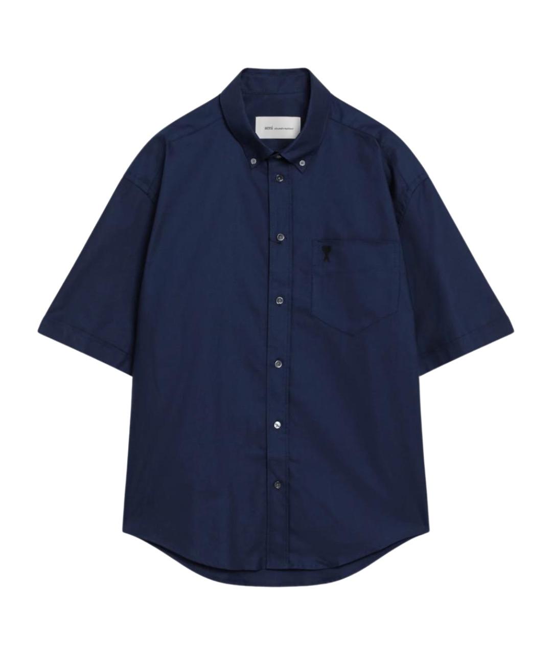 Ami Paris Синяя хлопковая кэжуал рубашка, фото 1