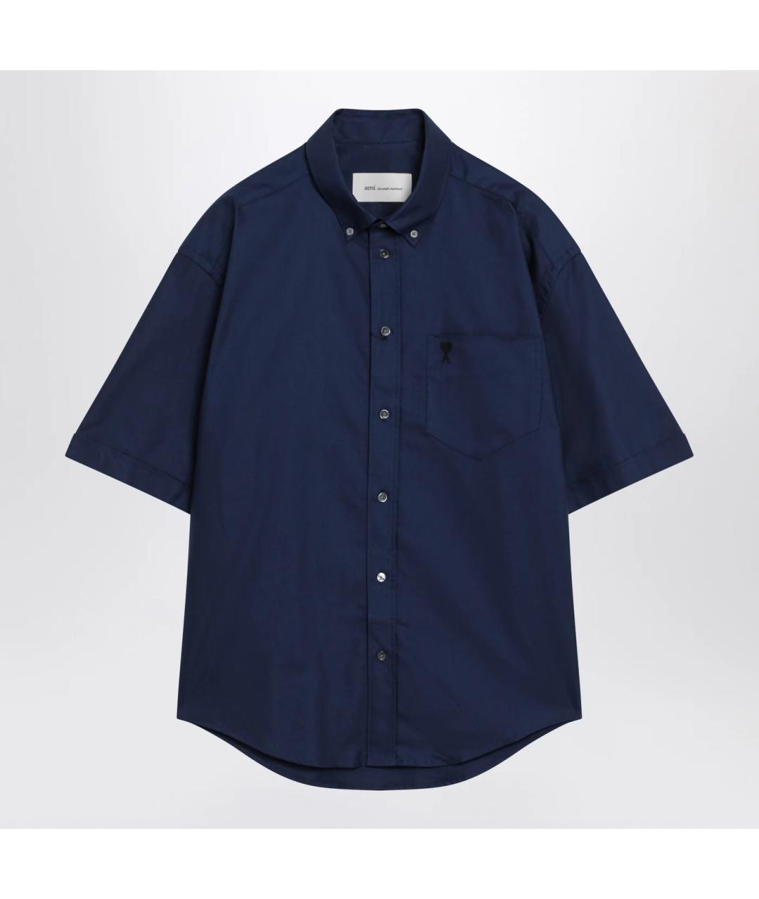 Ami Paris Синяя хлопковая кэжуал рубашка, фото 3