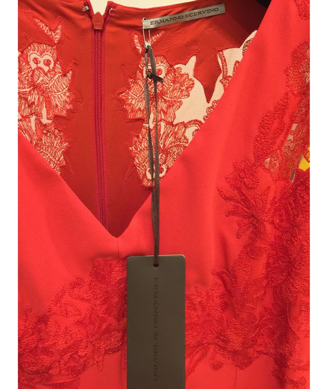 ERMANNO SCERVINO Красное полиэстеровое коктейльное платье, фото 3