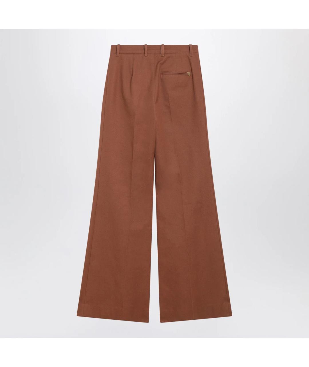 CHLOE Коричневые хлопковые прямые брюки, фото 2