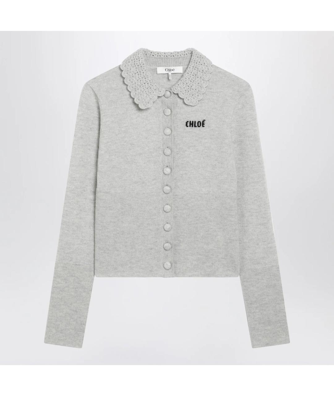 CHLOE Серый шерстяной кардиган, фото 3