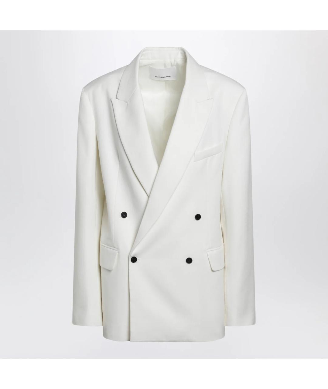 THE FRANKIE SHOP Белый вискозный жакет/пиджак, фото 3