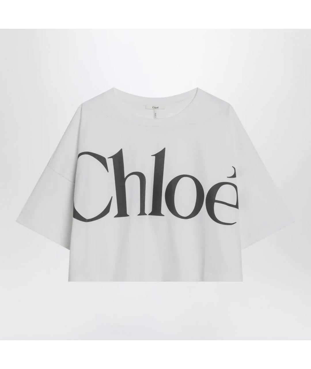 CHLOE Белая хлопковая футболка, фото 3