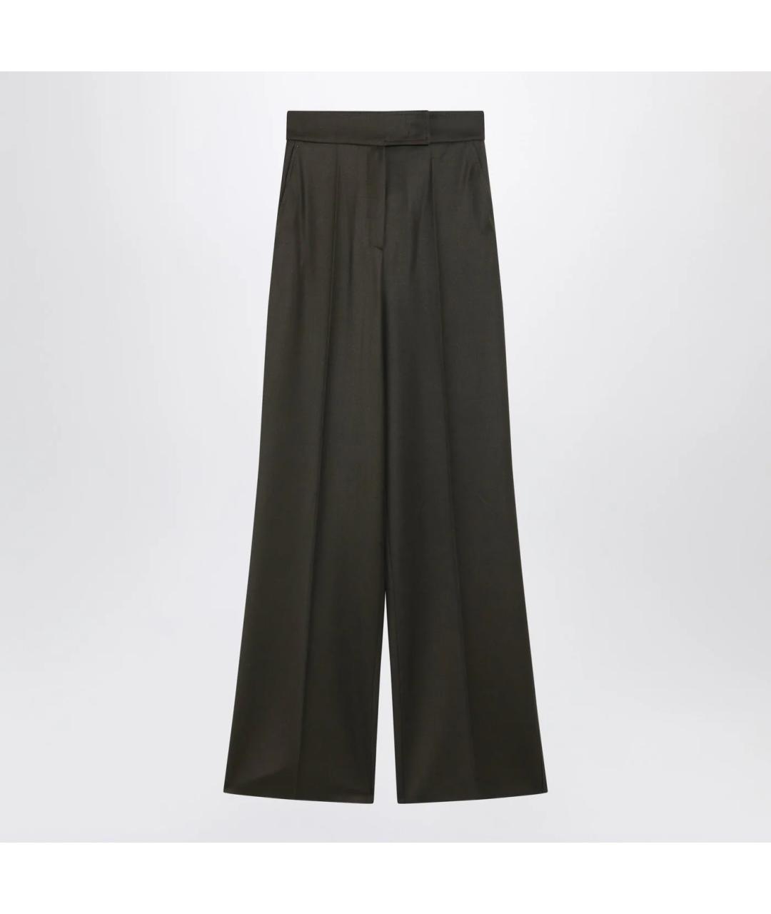 MAX MARA Зеленые шерстяные прямые брюки, фото 3