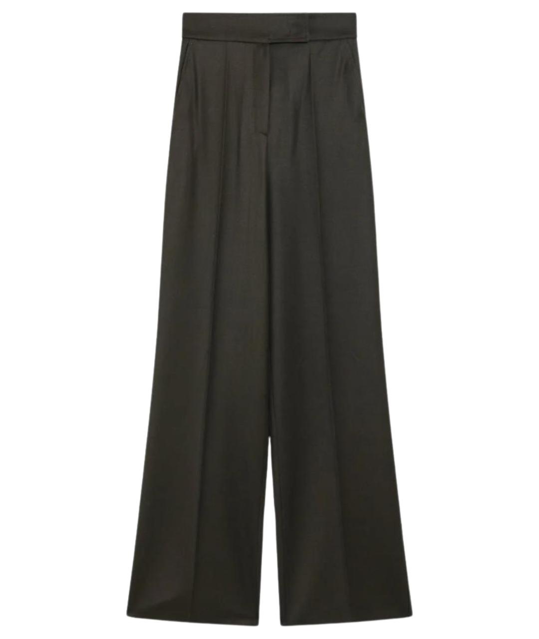 MAX MARA Зеленые шерстяные прямые брюки, фото 1