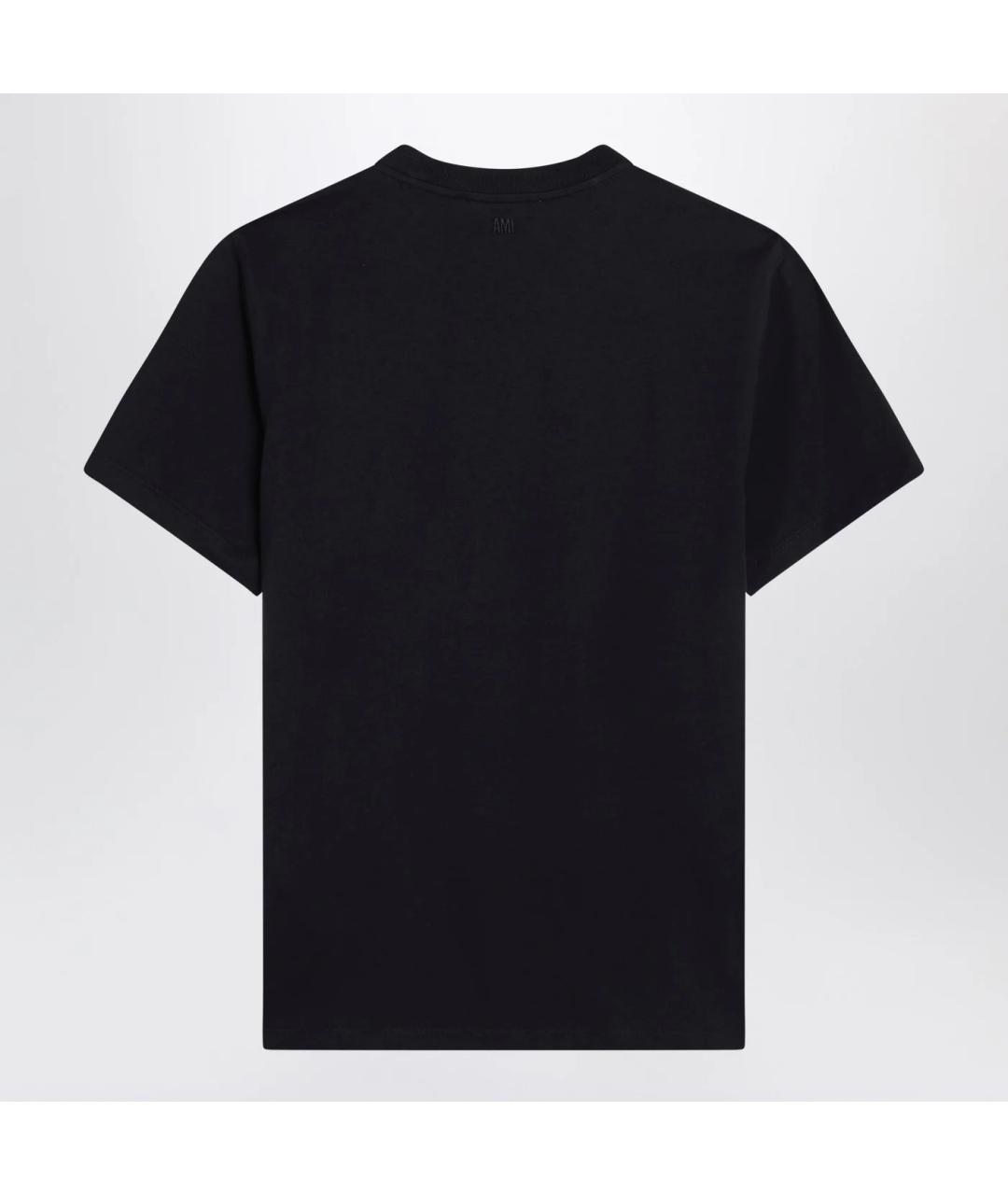 Ami Paris Темно-синяя хлопковая футболка, фото 2