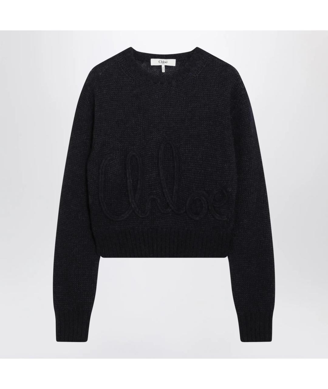 CHLOE Темно-синий шерстяной джемпер / свитер, фото 3