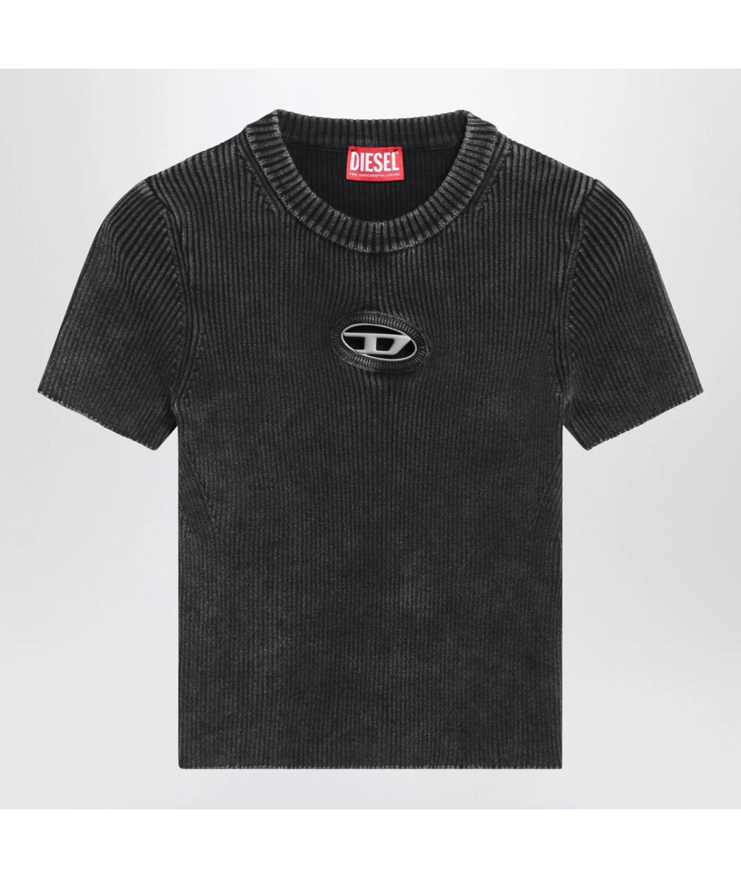DIESEL Черная хлопковая футболка, фото 3