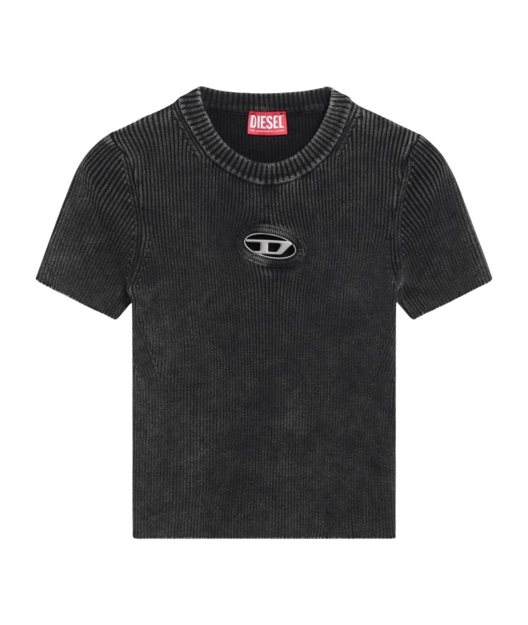 DIESEL Черная хлопковая футболка, фото 1