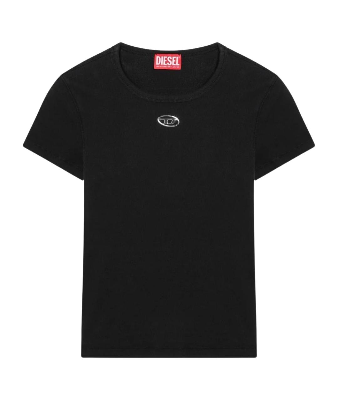 DIESEL Черная хлопковая футболка, фото 1