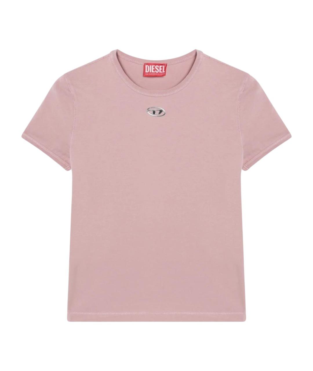 DIESEL Розовая хлопковая футболка, фото 1