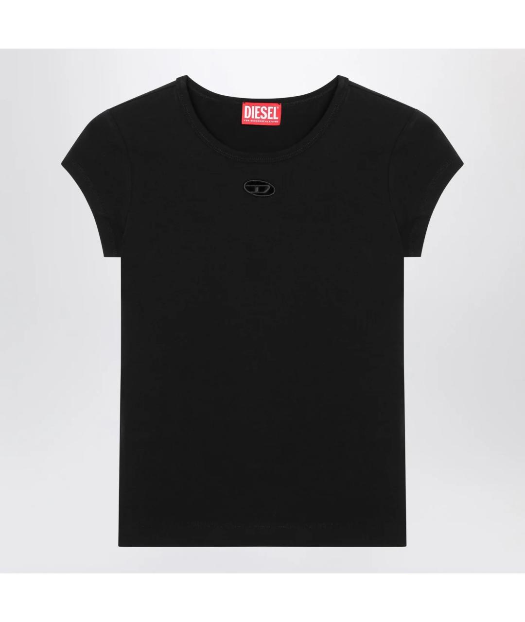 DIESEL Черная хлопковая футболка, фото 3