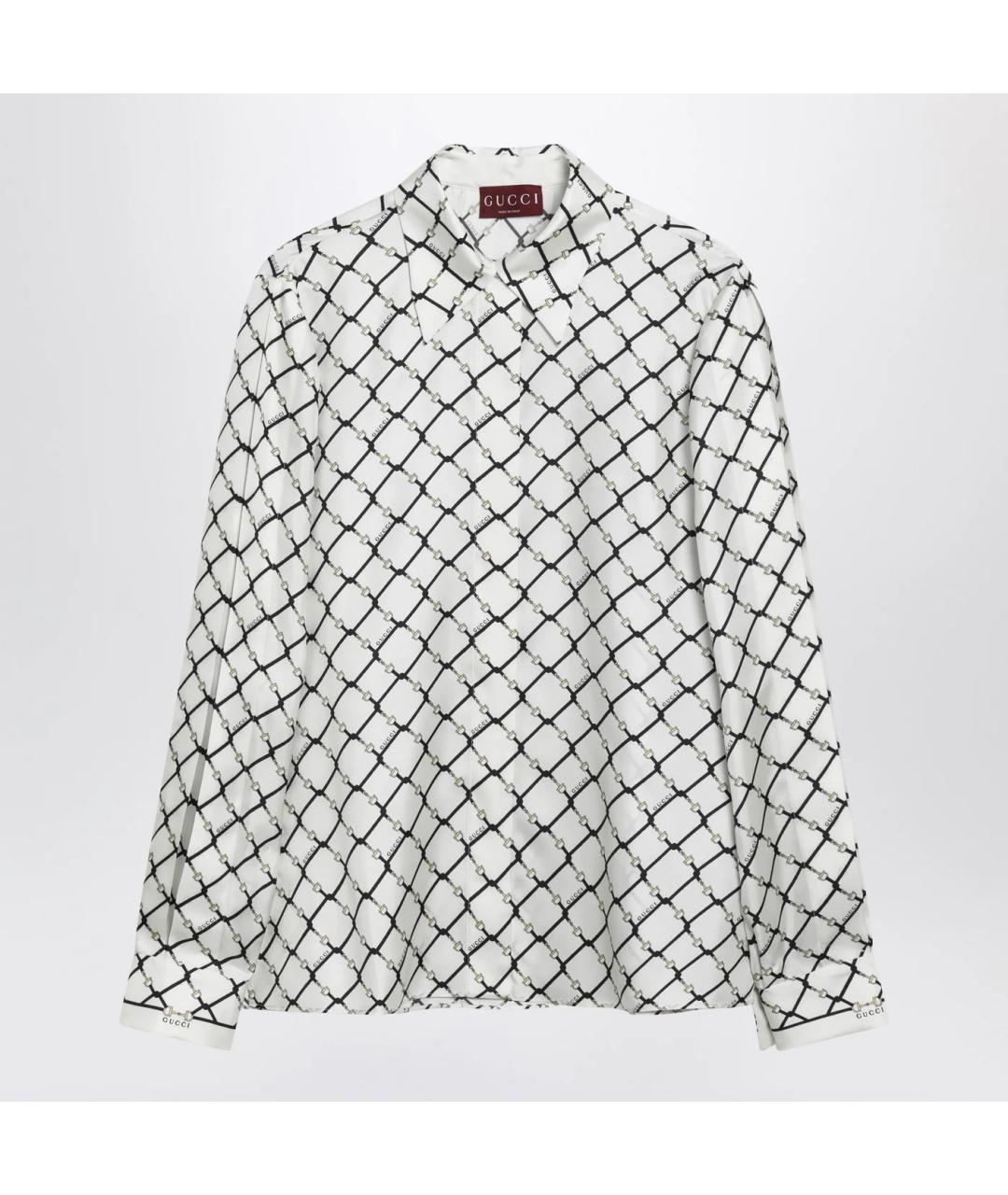 GUCCI Белая шелковая блузы, фото 3