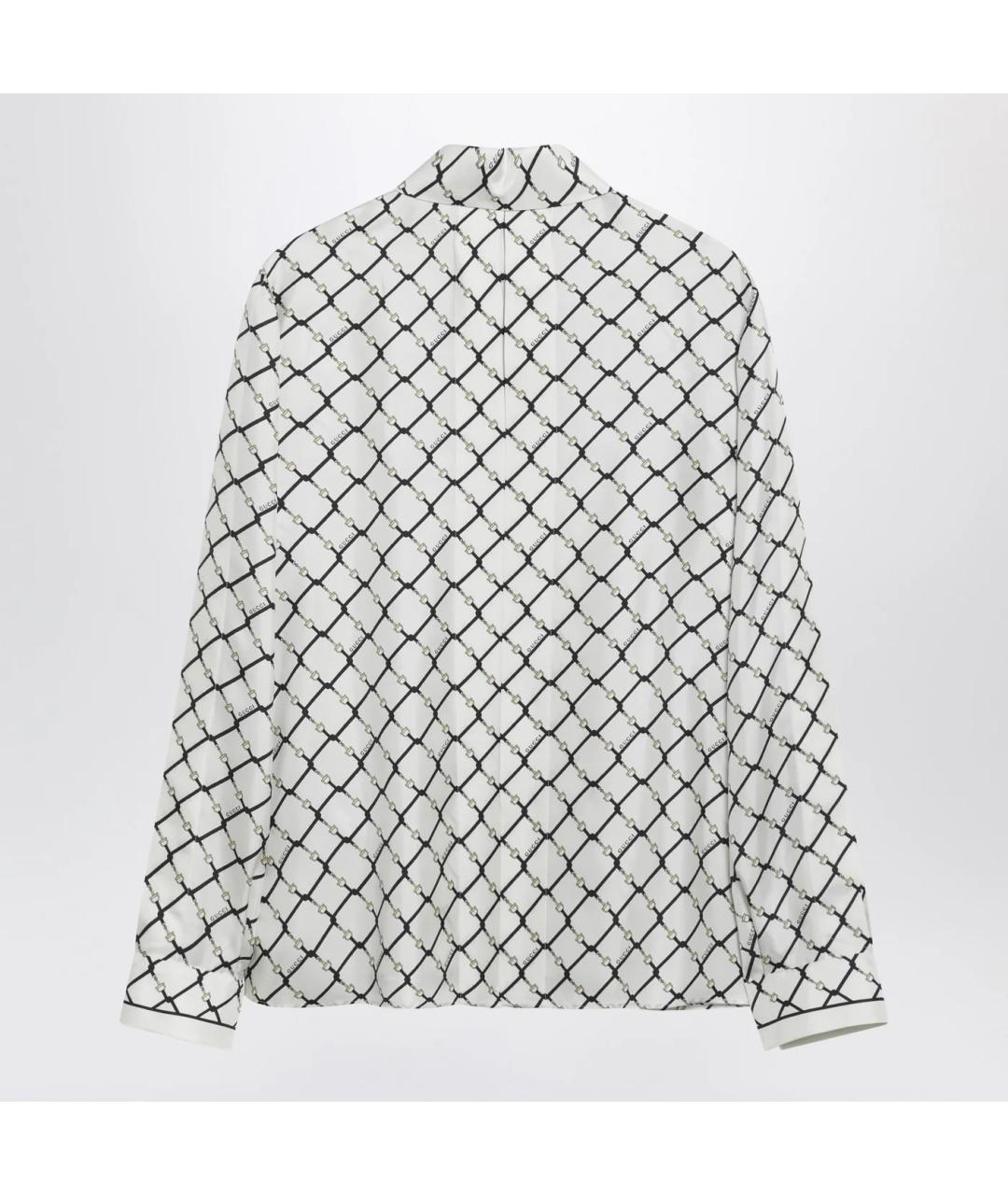 GUCCI Белая шелковая блузы, фото 2