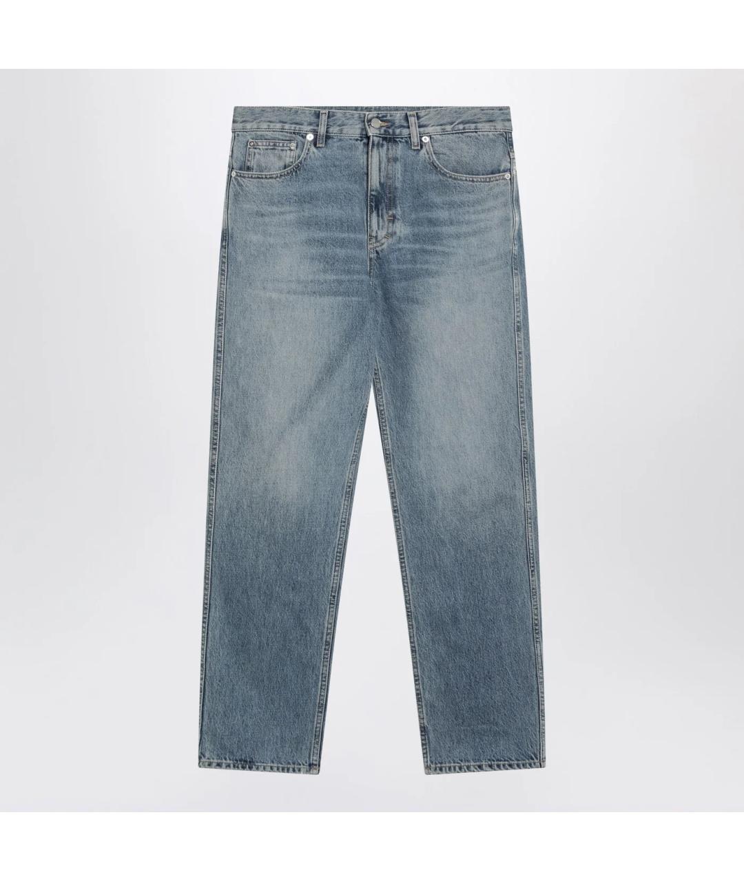 GUCCI Голубые хлопковые прямые джинсы, фото 3