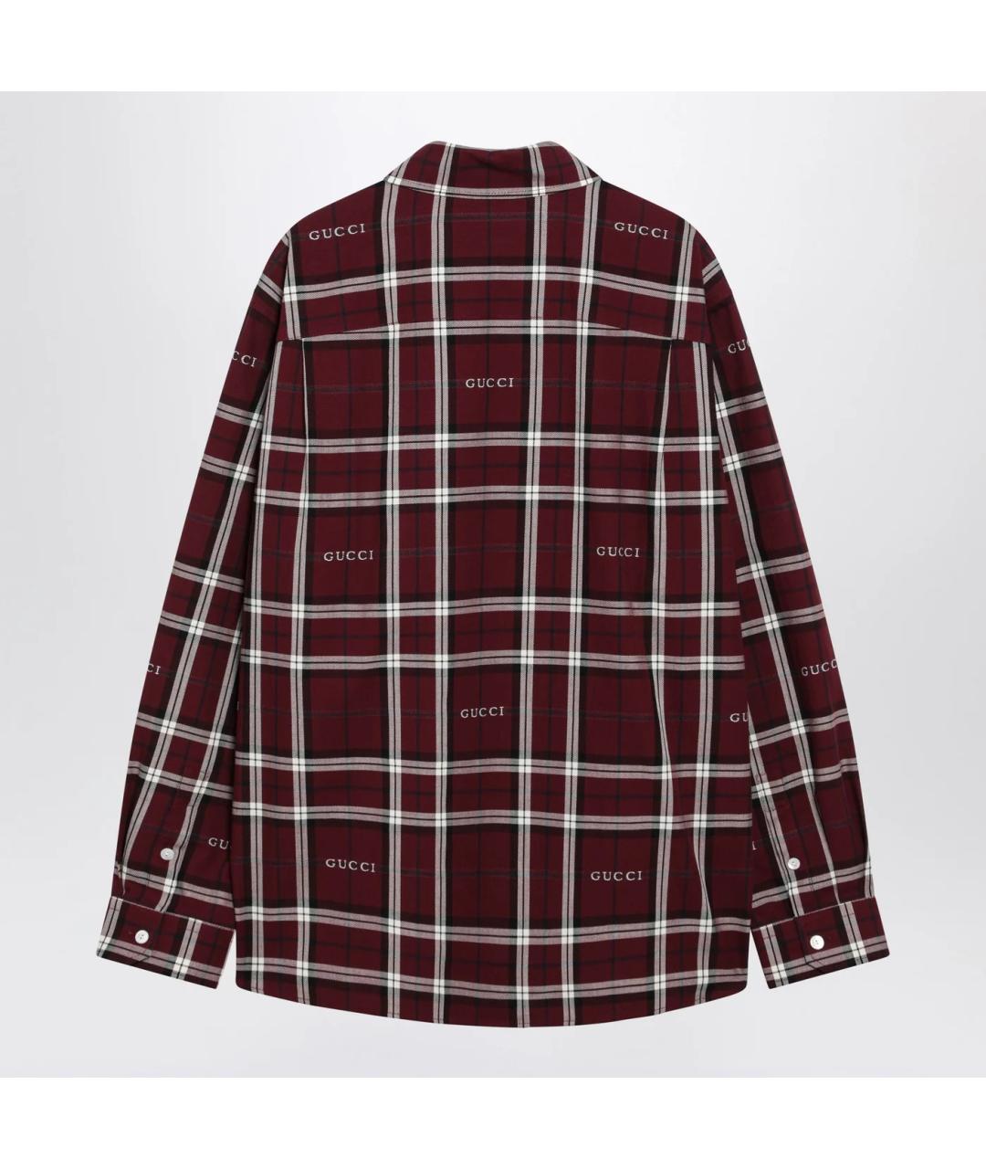 GUCCI Бордовая хлопковая кэжуал рубашка, фото 2