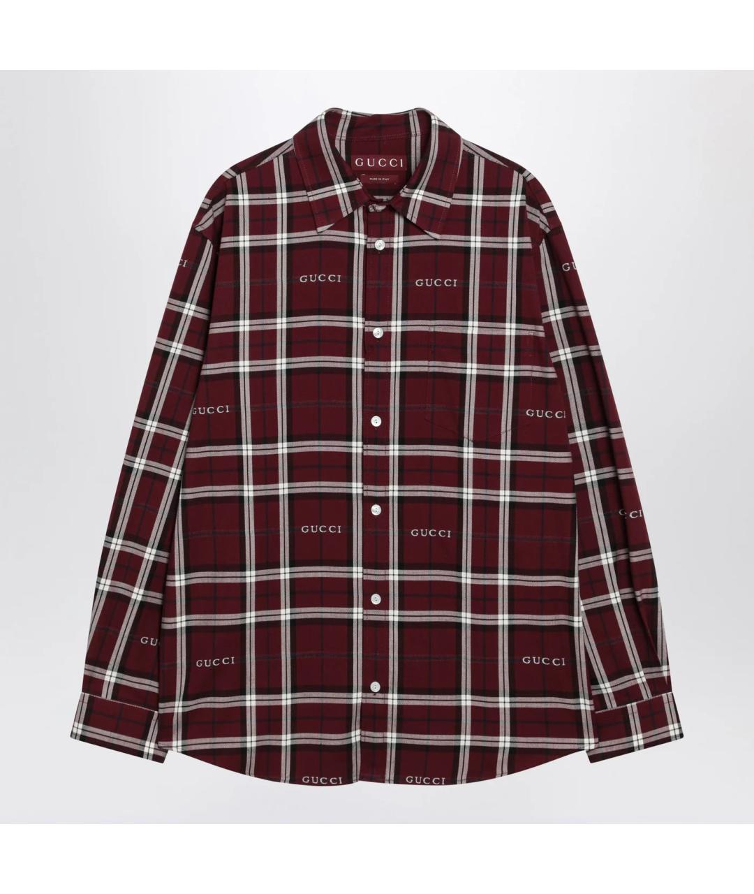 GUCCI Бордовая хлопковая кэжуал рубашка, фото 3