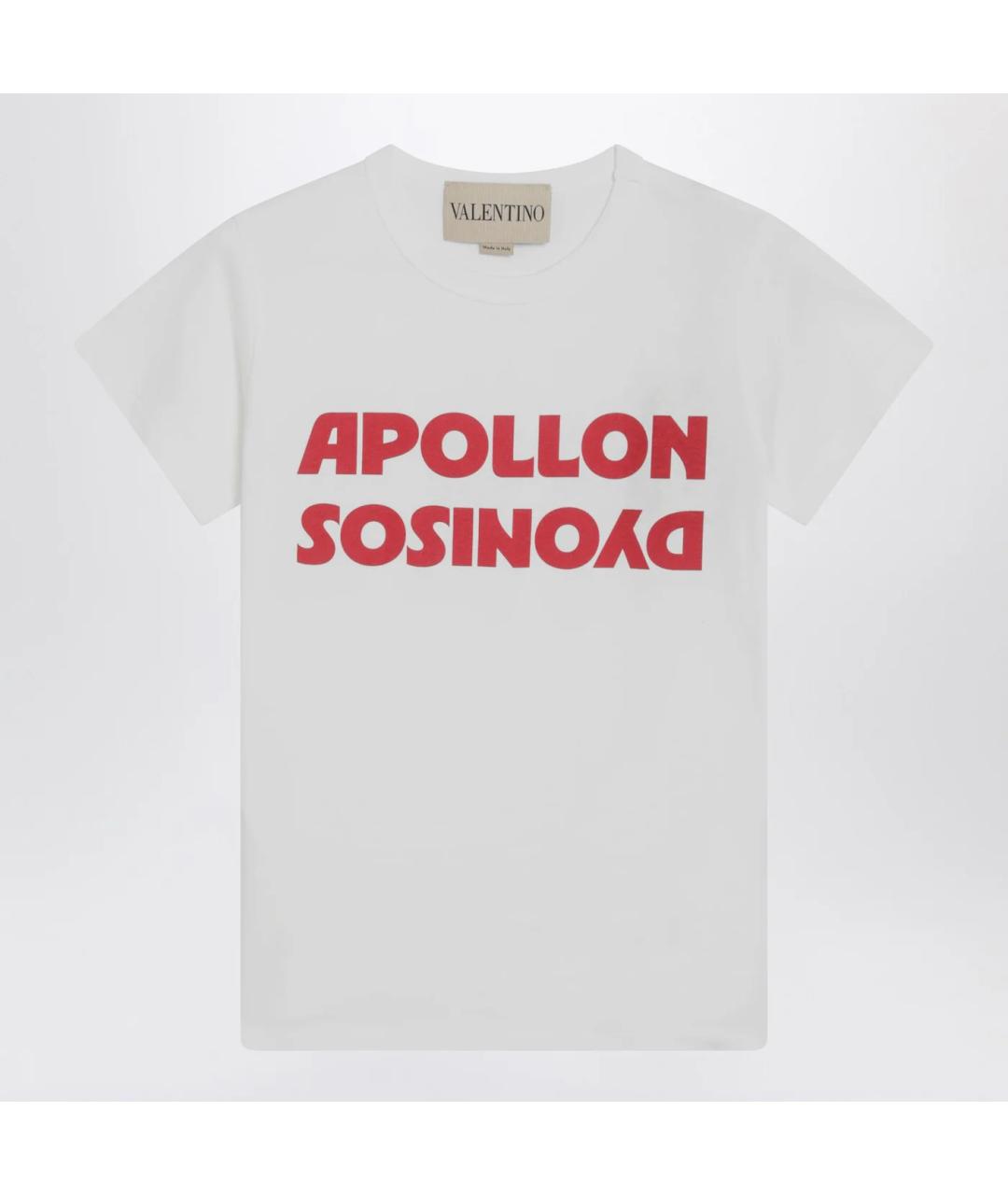 VALENTINO Белая хлопковая футболка, фото 3