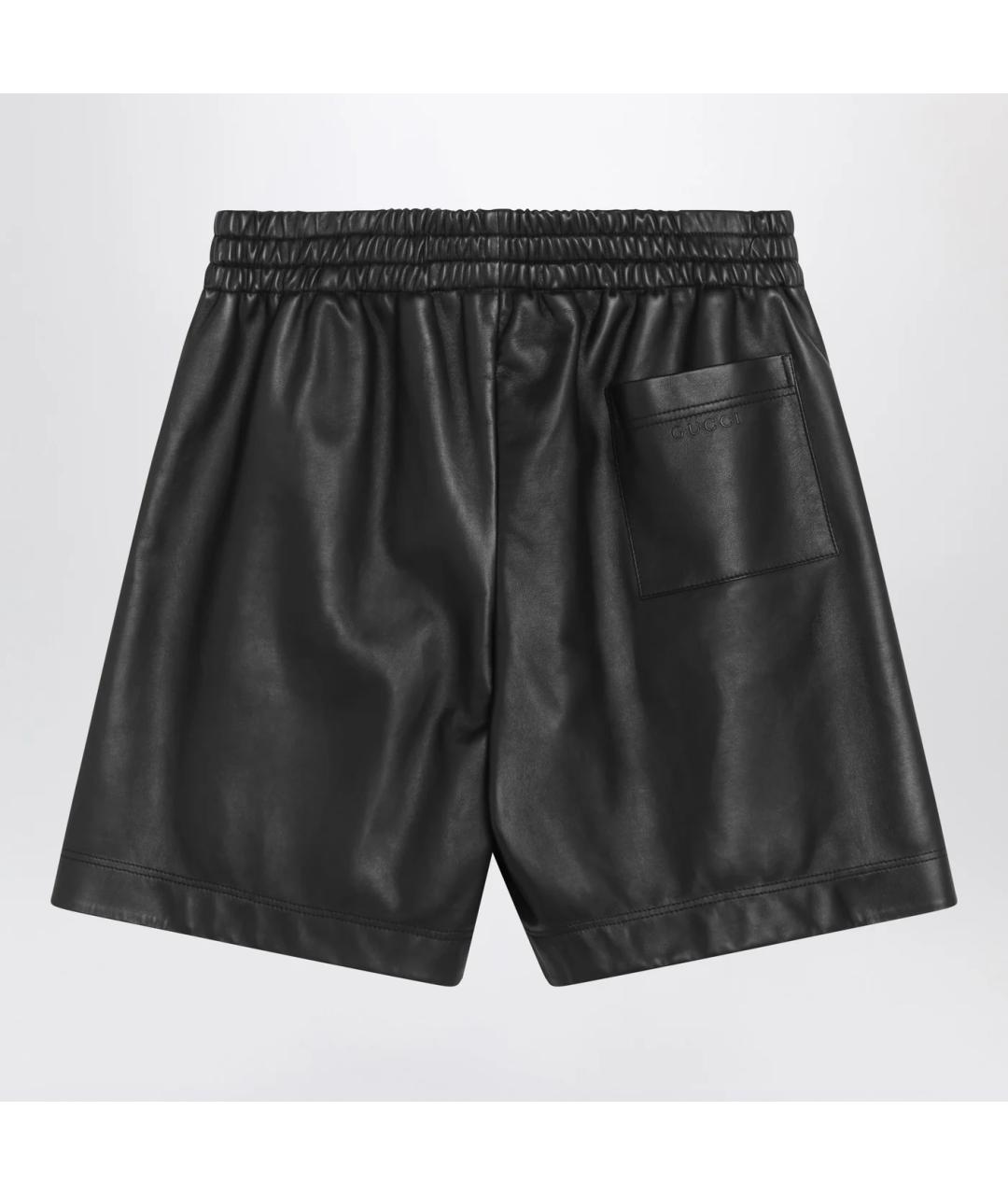 GUCCI Черные кожаные шорты, фото 2