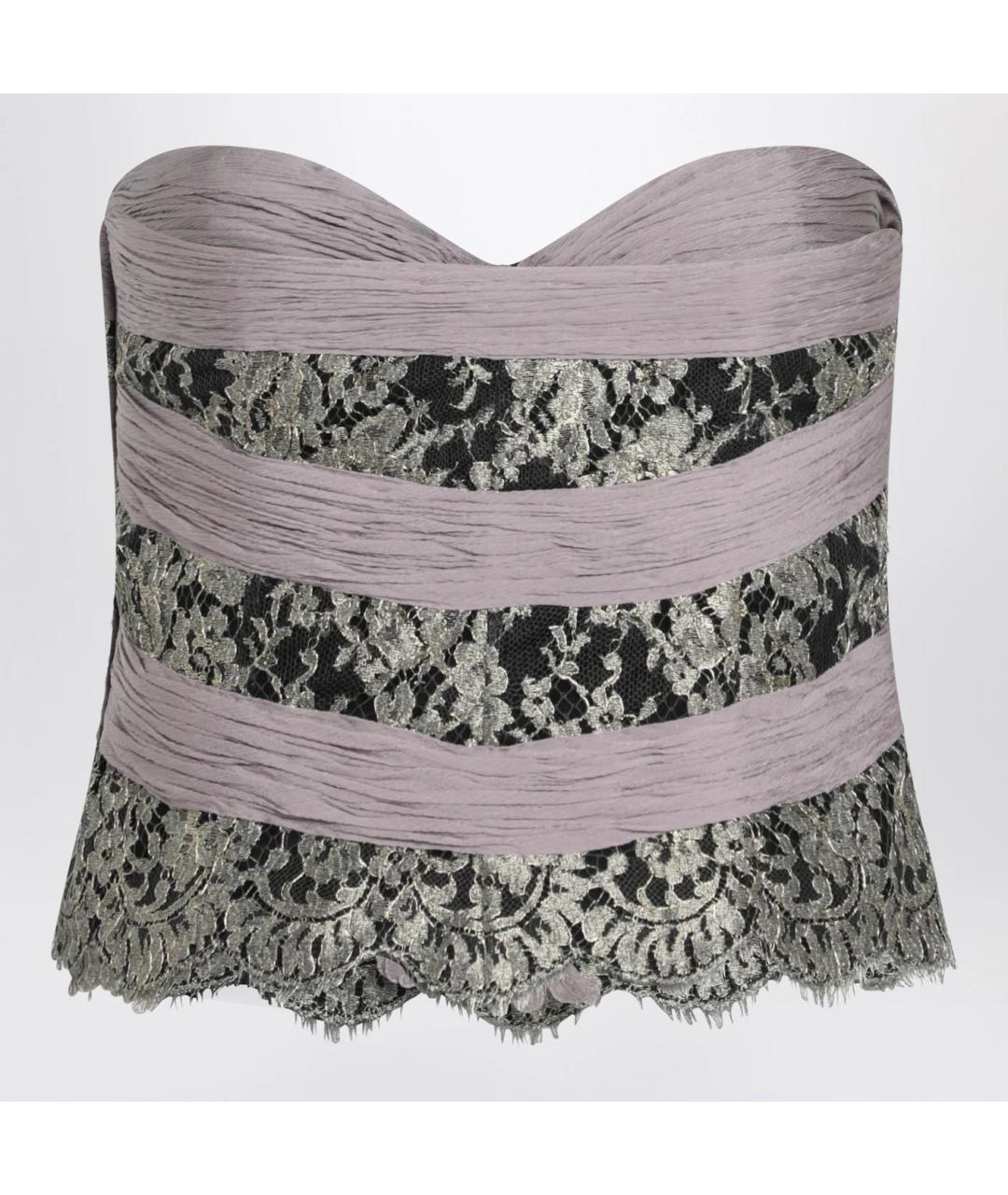 VALENTINO Серый шелковый корсет, фото 2