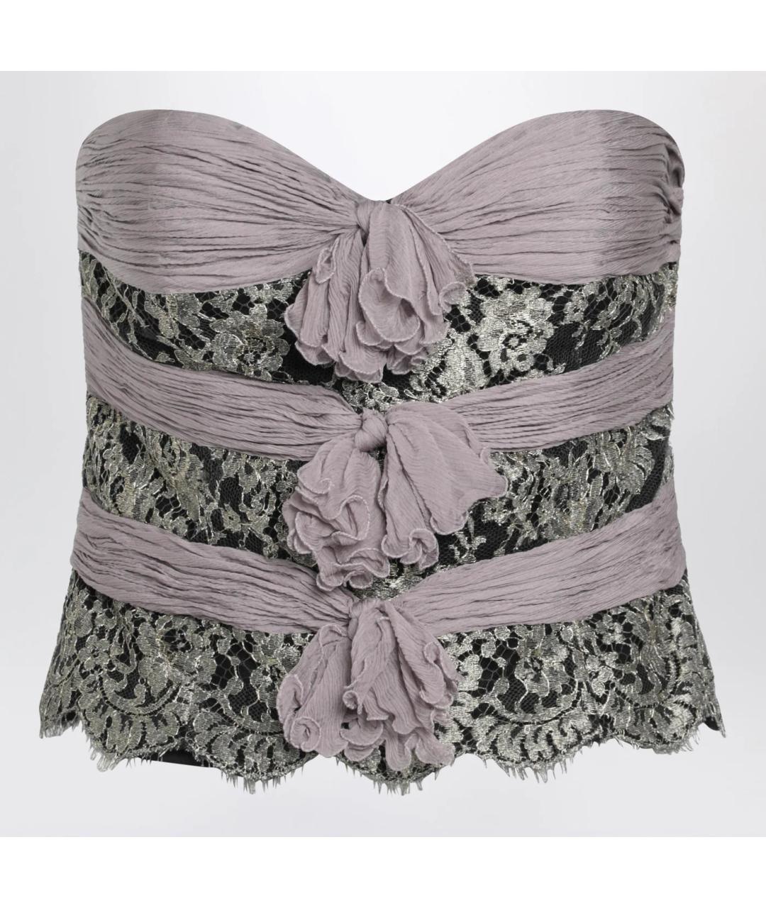 VALENTINO Серый шелковый корсет, фото 3