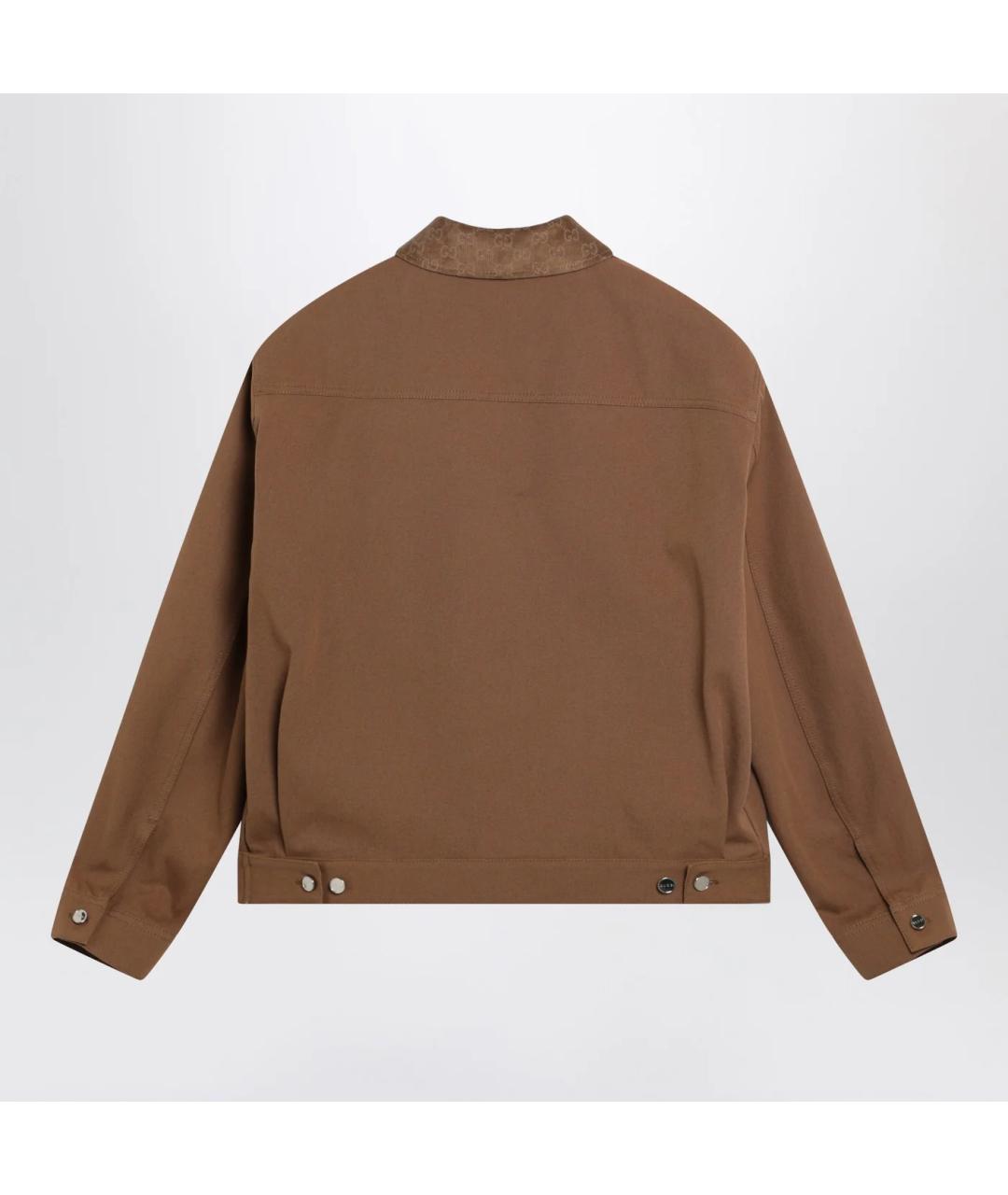 GUCCI Коричневая хлопковая куртка, фото 2