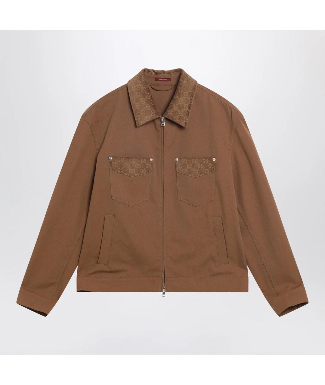 GUCCI Коричневая хлопковая куртка, фото 3