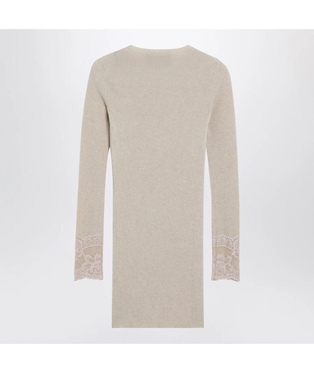 VALENTINO Бежевый шерстяной джемпер / свитер, фото 2