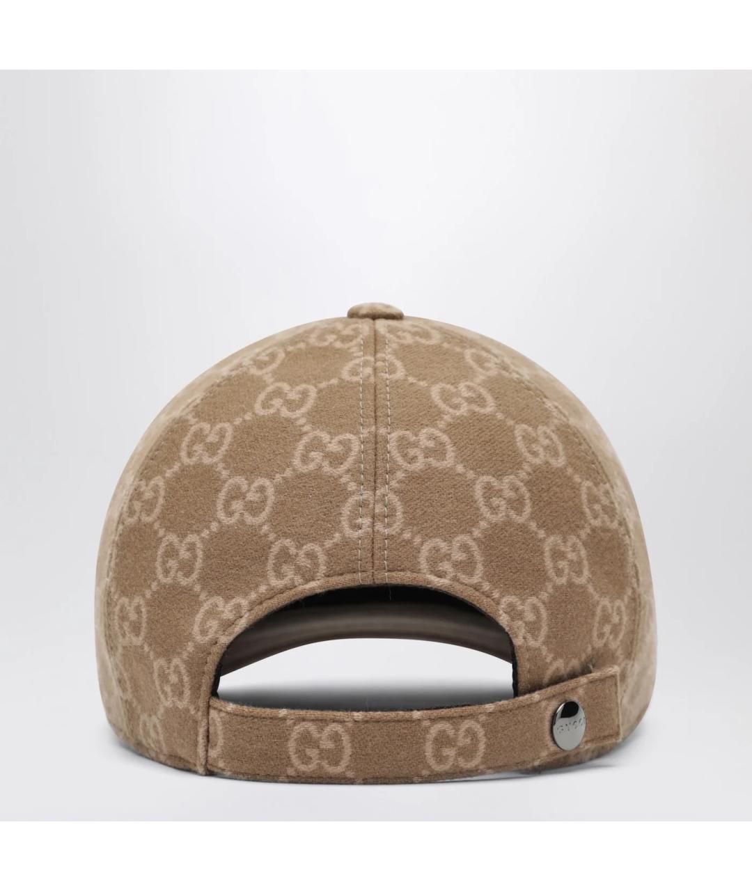 GUCCI Бежевая шерстяная кепка/бейсболка, фото 2