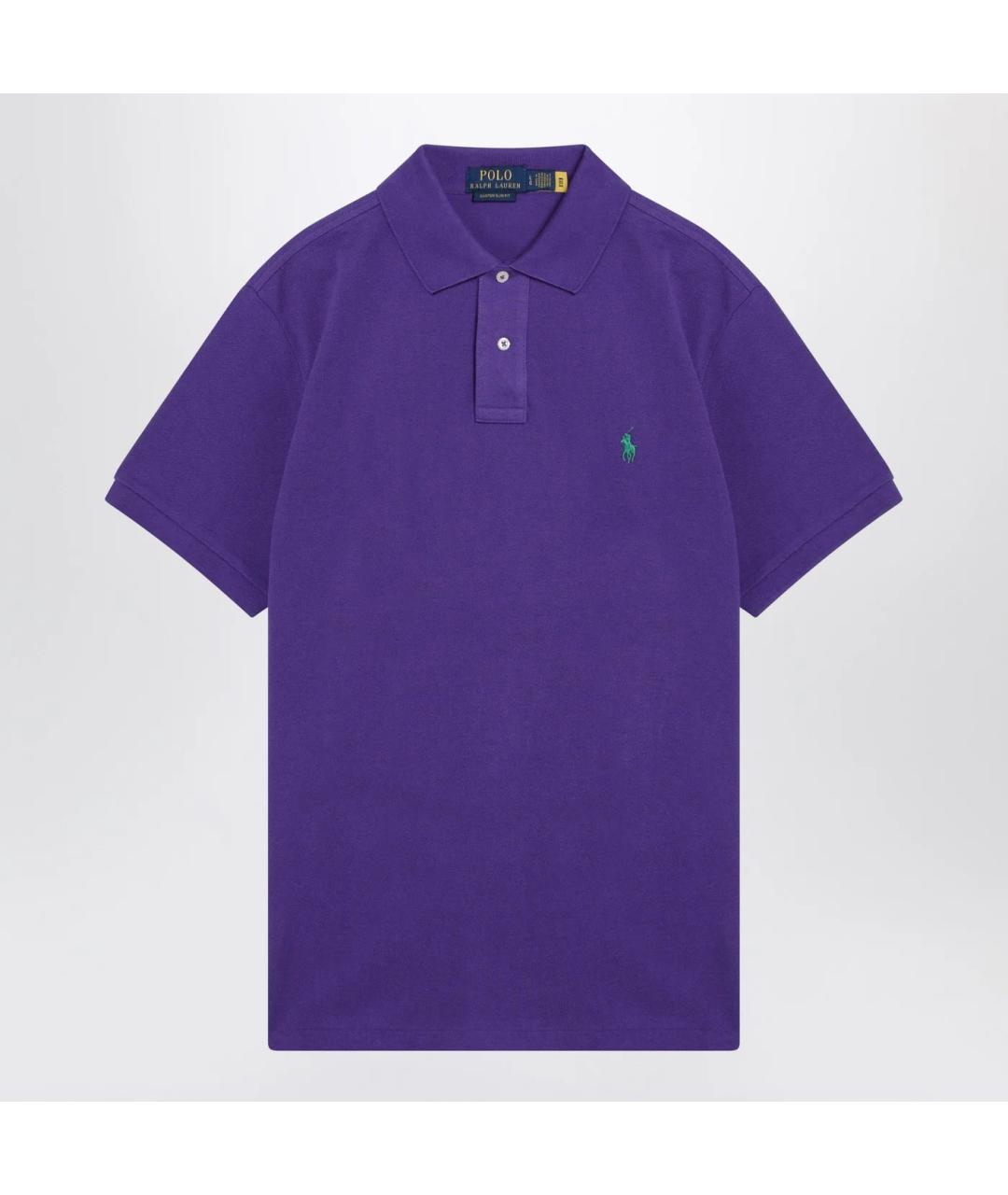 POLO RALPH LAUREN Фиолетовое хлопковое поло с коротким рукавом, фото 3