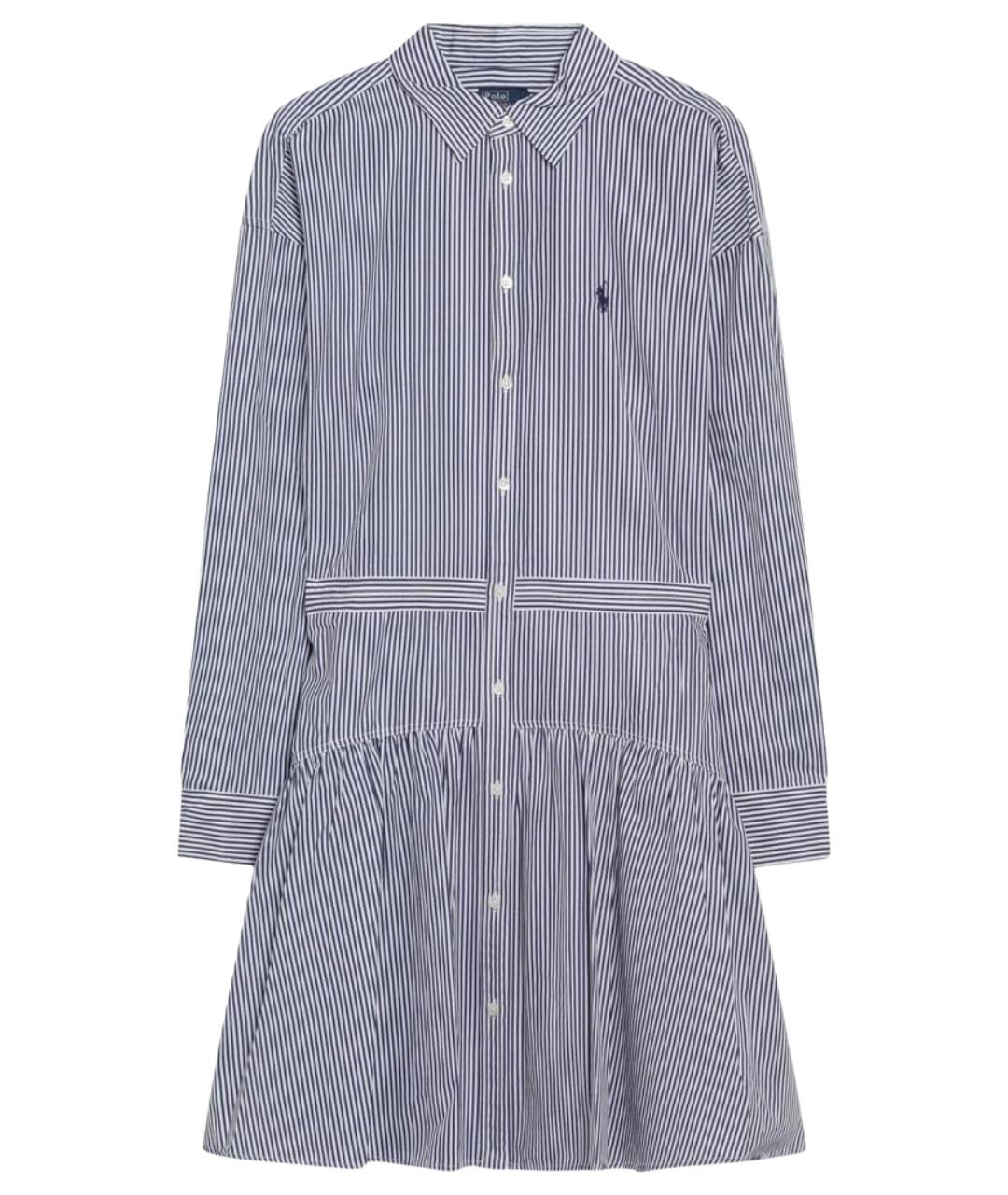 POLO RALPH LAUREN Синее хлопковое повседневное платье, фото 1