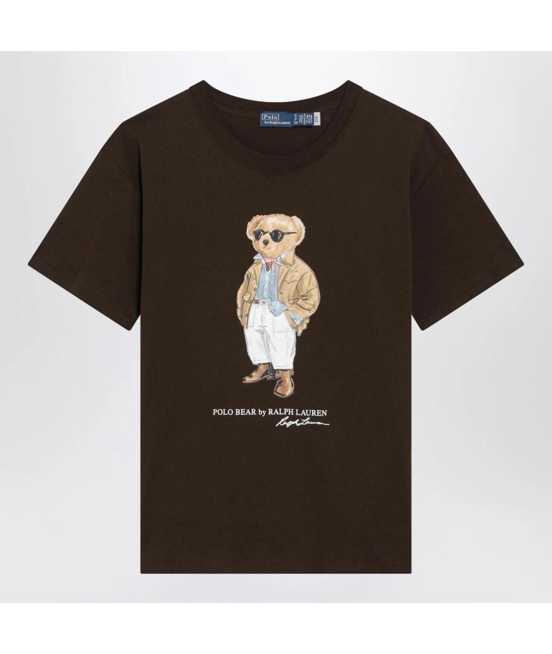 POLO RALPH LAUREN Коричневая хлопковая футболка, фото 3