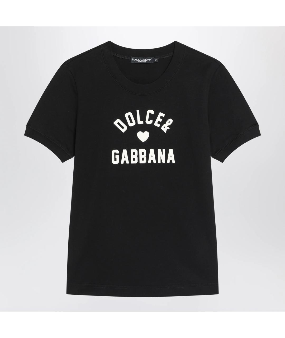 DOLCE&GABBANA Черная хлопковая футболка, фото 3