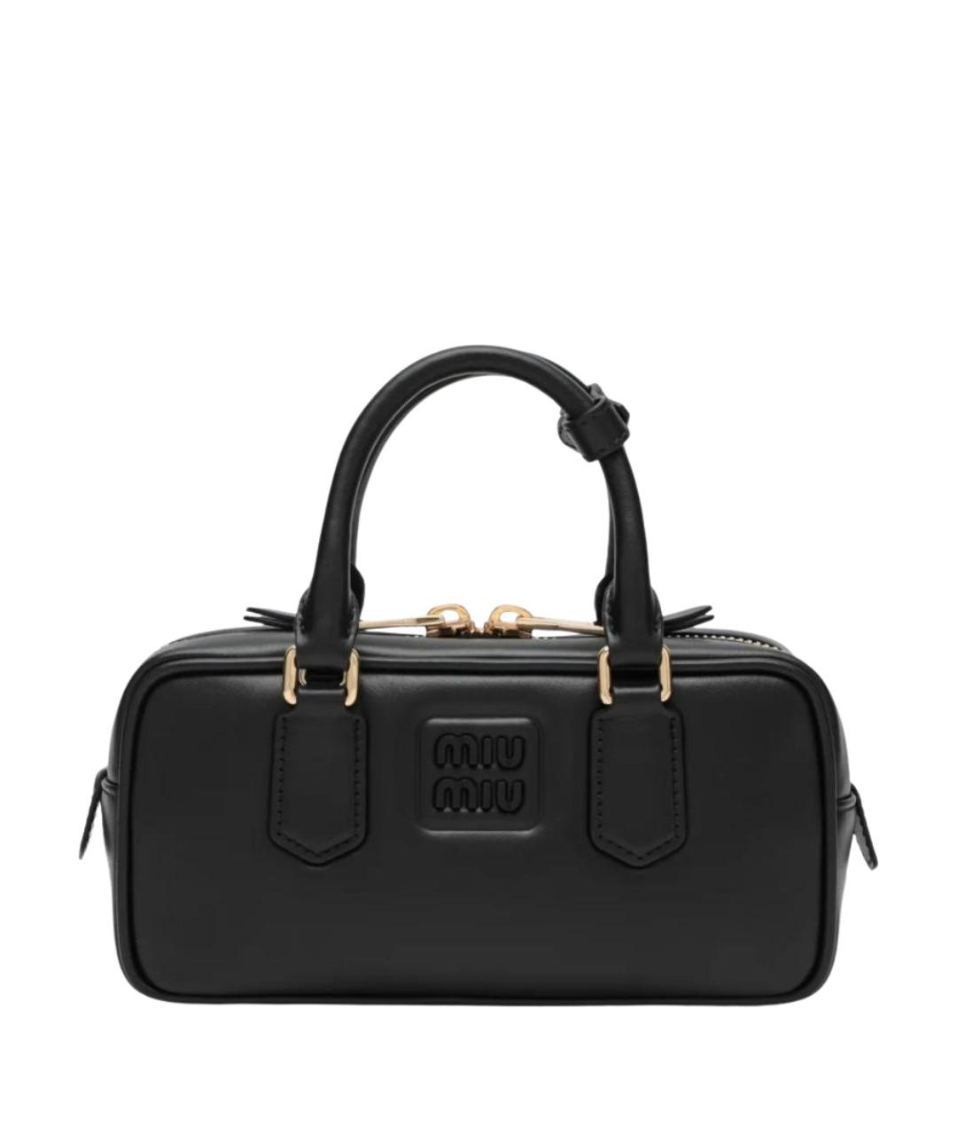 MIU MIU Черная кожаная сумка тоут, фото 1