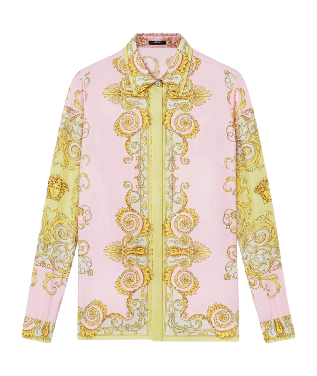 VERSACE Розовая шелковая рубашка, фото 1