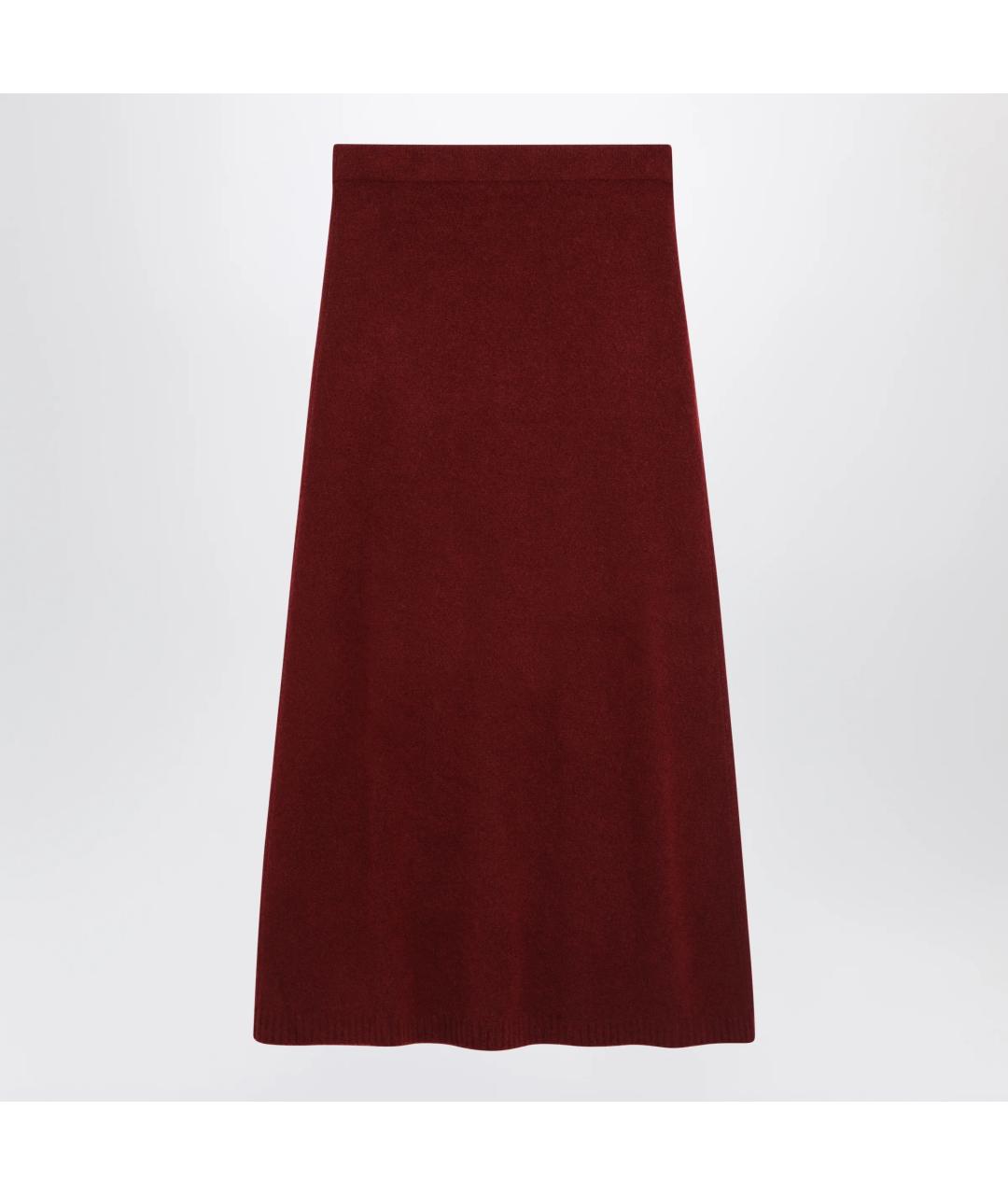 MAX MARA Бордовая кашемировая юбка миди, фото 3