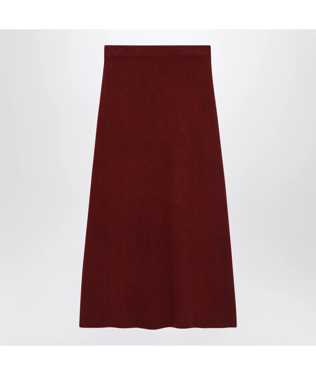 MAX MARA Бордовая кашемировая юбка миди, фото 2
