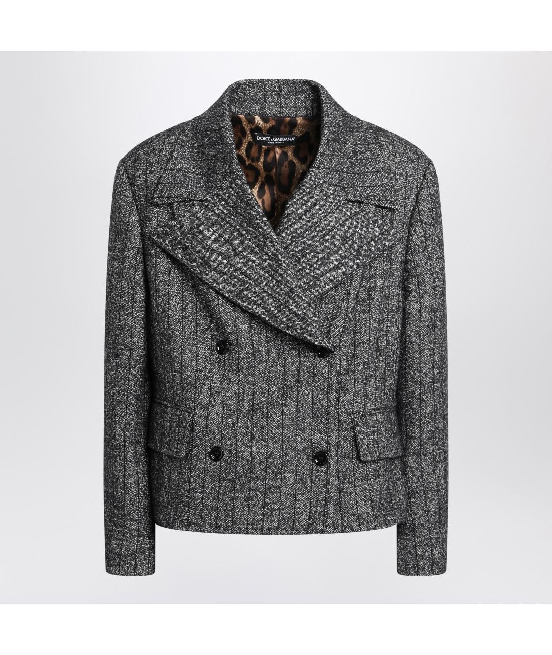 DOLCE&GABBANA Серый шерстяной жакет/пиджак, фото 3
