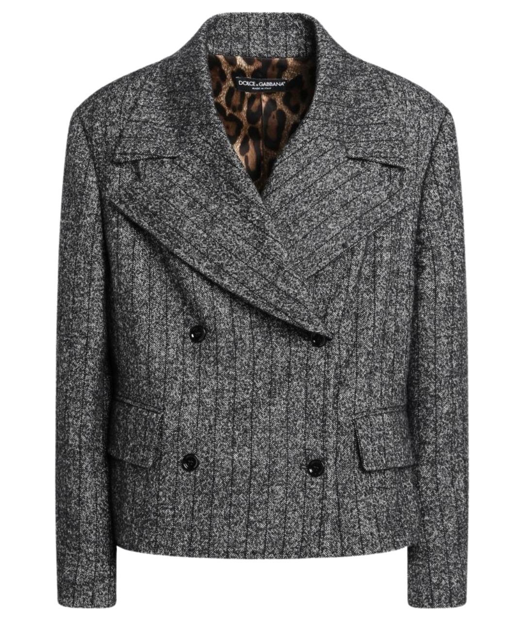 DOLCE&GABBANA Серый шерстяной жакет/пиджак, фото 1
