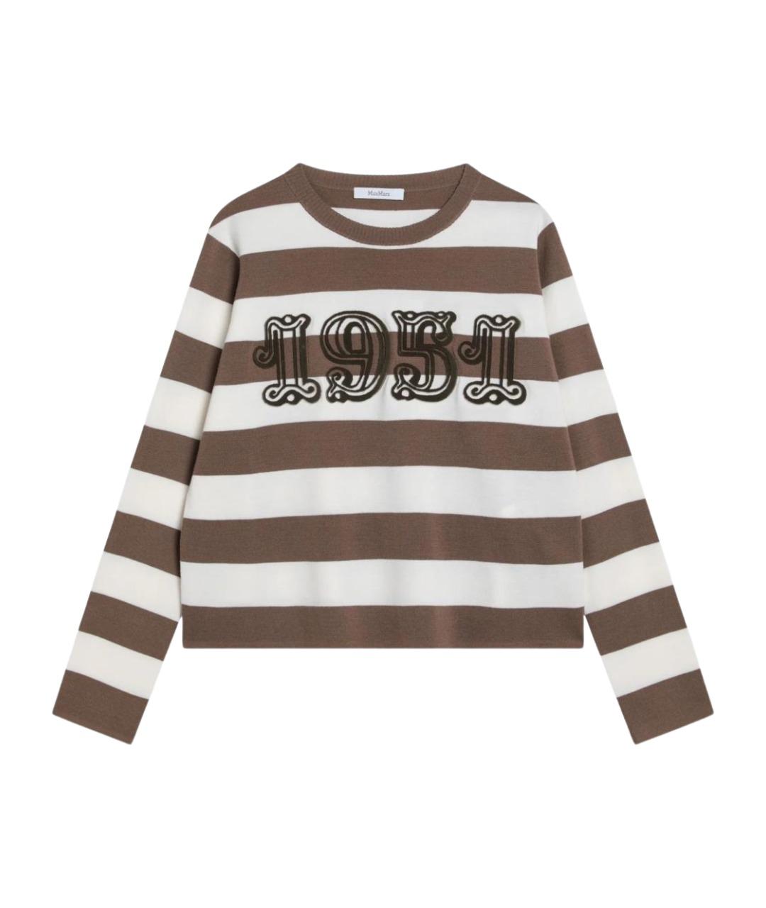 MAX MARA Коричневый шерстяной джемпер / свитер, фото 1