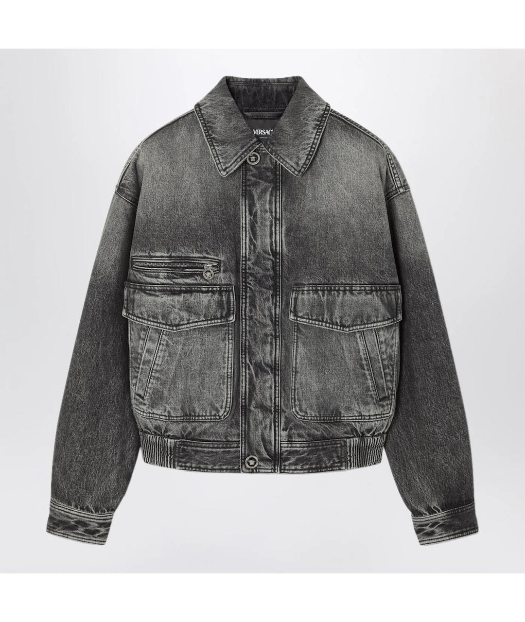 VERSACE Серая хлопковая куртка, фото 3