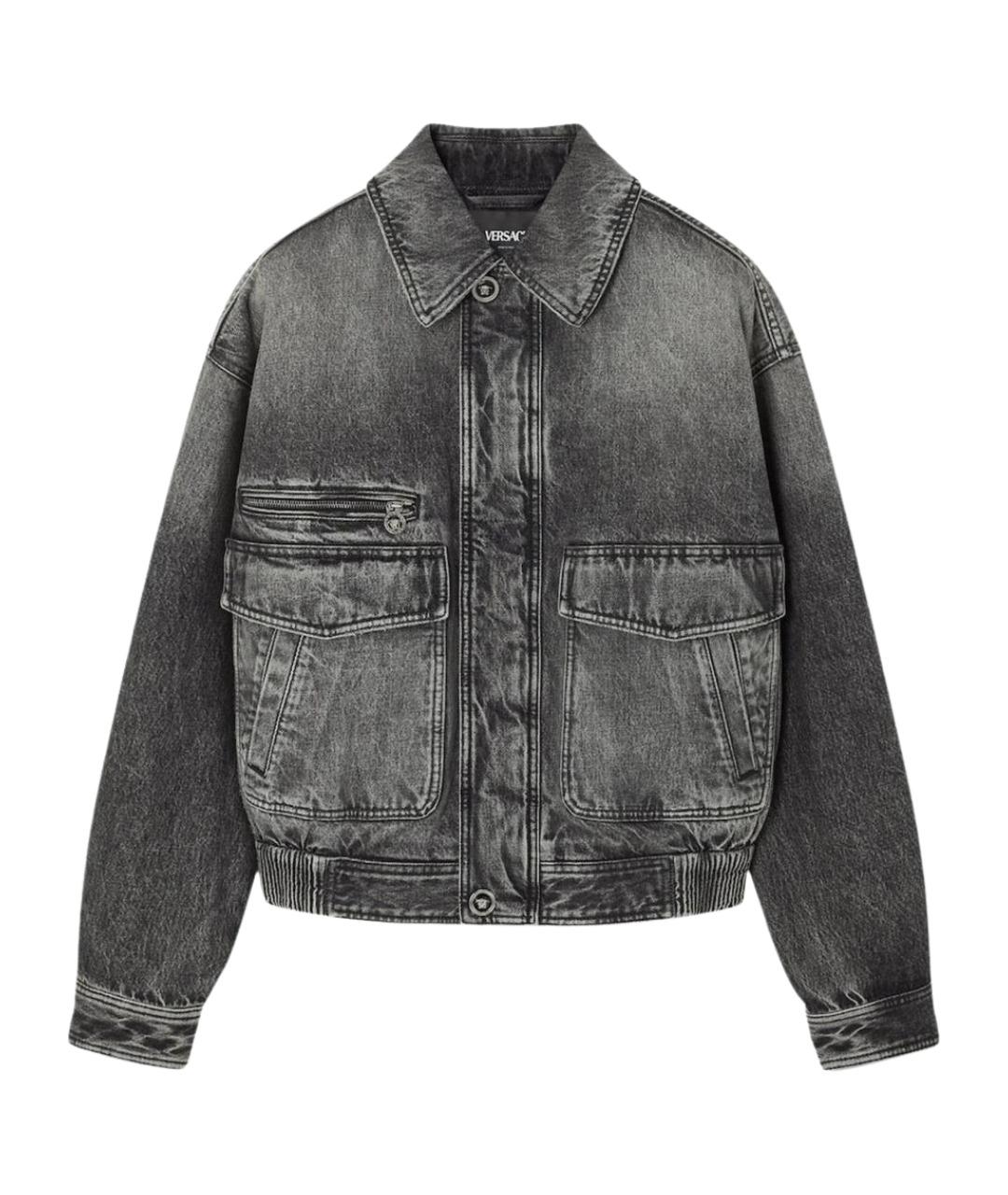 VERSACE Серая хлопковая куртка, фото 1