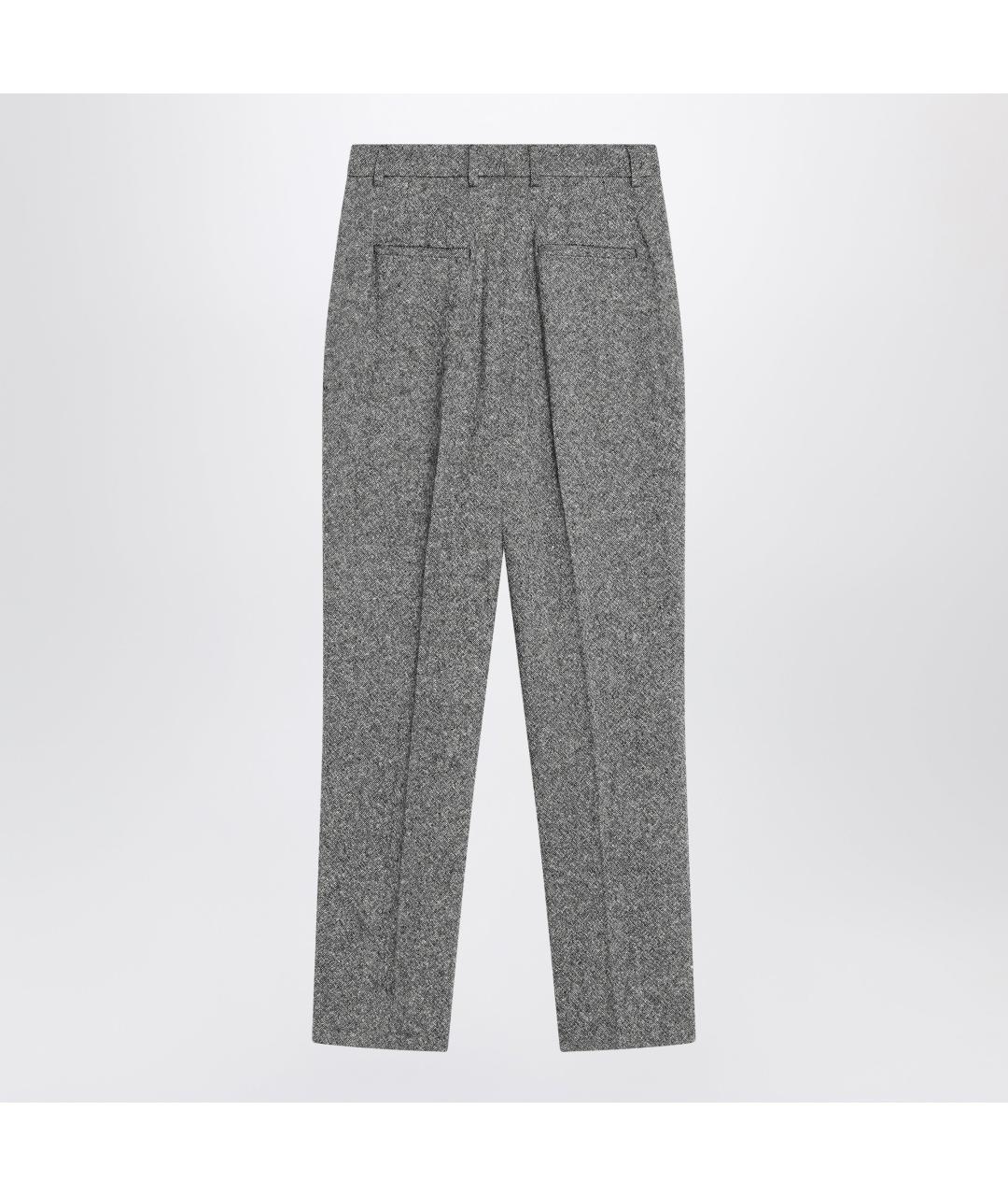 DOLCE&GABBANA Серые шерстяные прямые брюки, фото 2