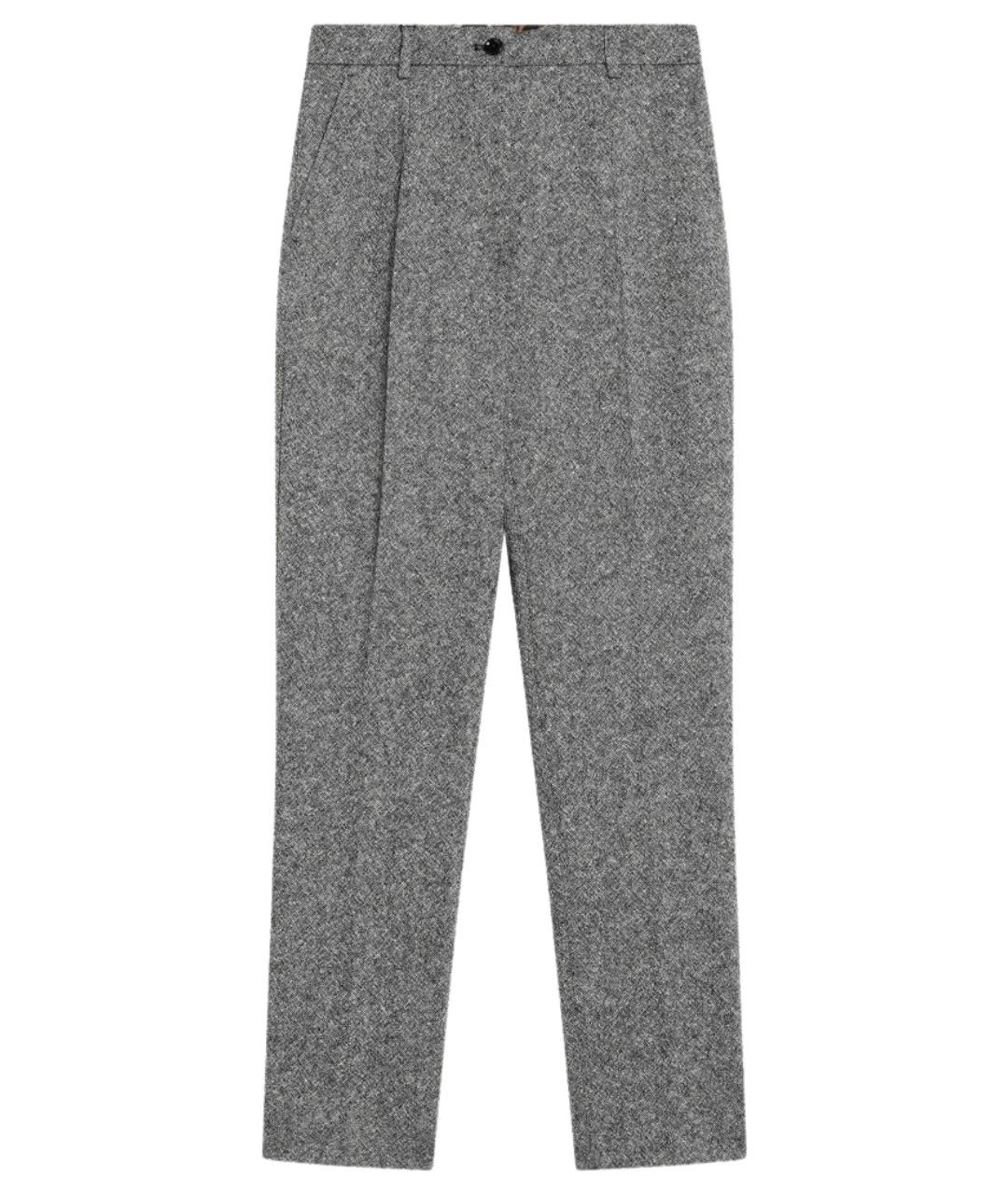DOLCE&GABBANA Серые шерстяные прямые брюки, фото 1