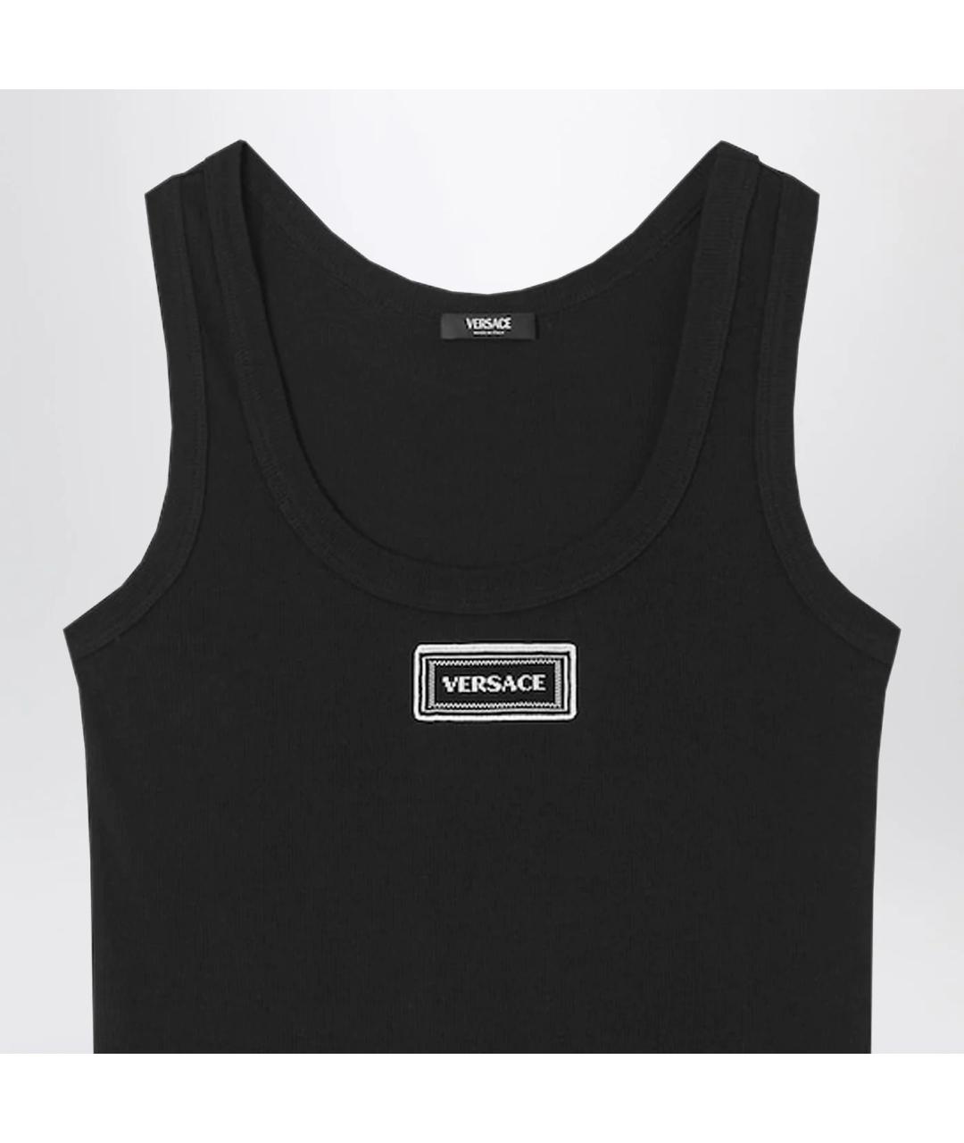 VERSACE Черная хлопковая майка, фото 2