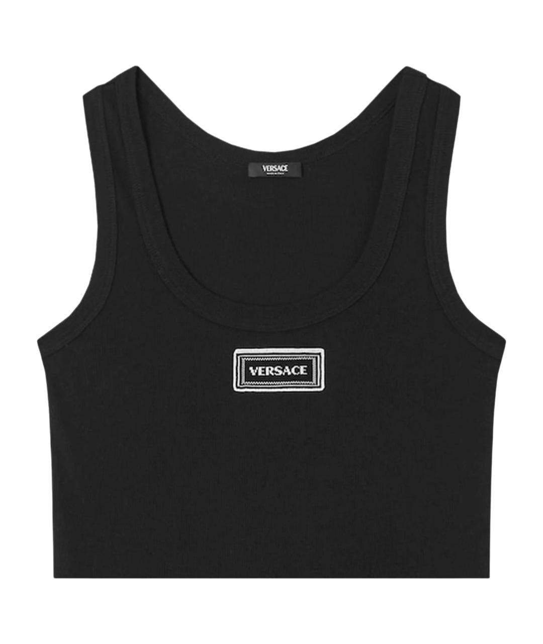 VERSACE Черная хлопковая майка, фото 2